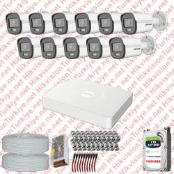 Hikvision Colorvu Gece Renkli 11 Kameralı Set 1TB Hdd